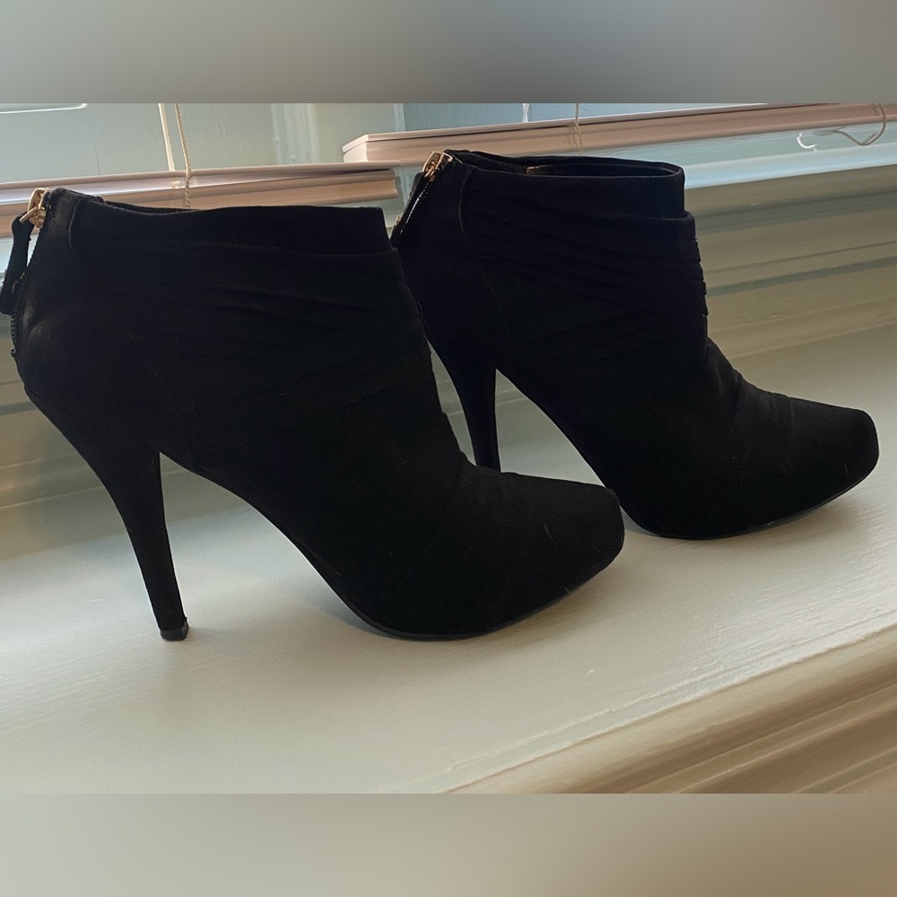 Black Suede Booties by Guess - 7 - Ankle Boots - Picture 2 of 6
